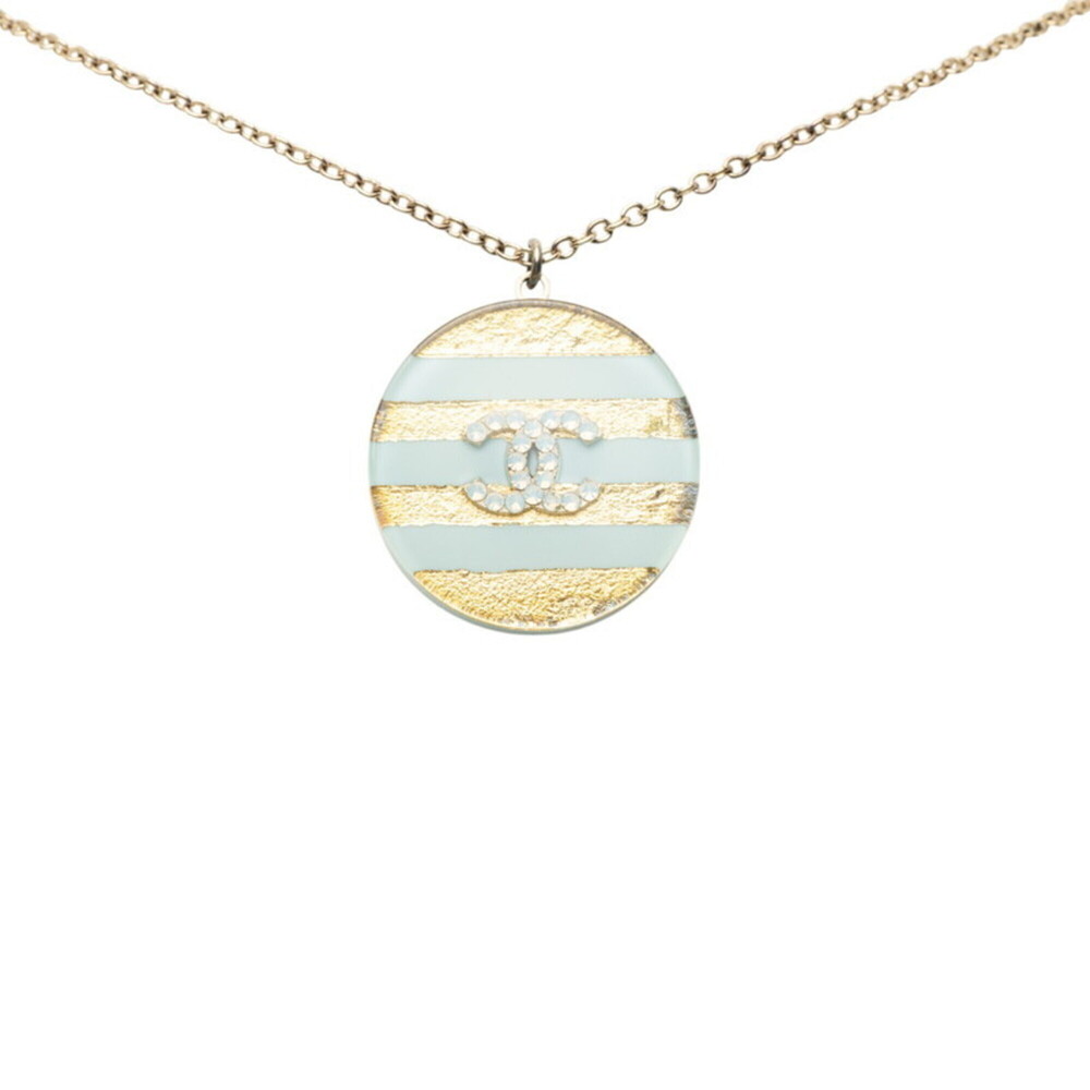 CHANEL Blue Logo Necklace